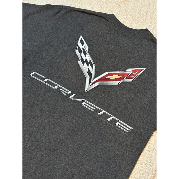 Corvette graphic t-shirt, charcoal gray, great pre-loved condition, men's size L - Picture 5 of 7